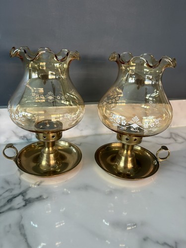 Pair large vintage glass - pair, of