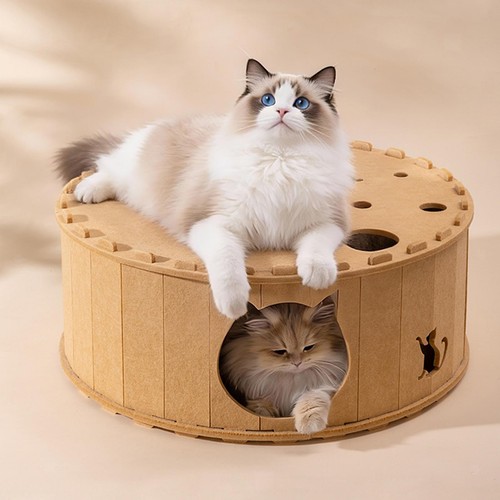 Cat tunnel bed with paw - cat, &