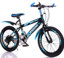 24 Inch Black Blue Kids Bike 7