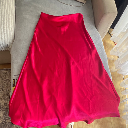 Zara woman red satin - woman, midi