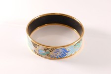 Michaela Frey Bangle Enameled Flowers Gold Plated Parrot