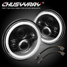 1 PAIR 7" LED BLACK HALO