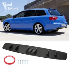 For Seat Exeo Rear Bumper Diffuser Spoiler Splitter 7-Fin Shark Lip Glossy Black