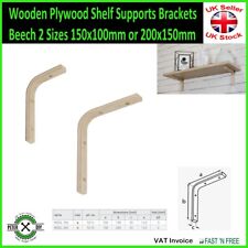 Wooden Plywood Shelf Supports Brackets Beech 2 Sizes 150x100mm or 200x150mm