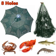 NEW Fishing Bait Trap Crab Net Crawdad Shrimp Cast Dip Cage Fish Minnow Foldable