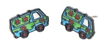 Scooby Doo Cartoon Mystery Machine Van Metal Stud Earrings