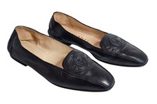 Chanel Black Leather CC Logo