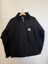Carhartt Reworked Detroit Harrington Jacket Black Size M with Snap Buttons