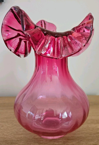 Vintage cranberry glass - glass, vase