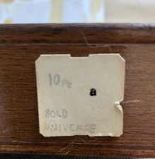 letterpress type. 10 Pt bold