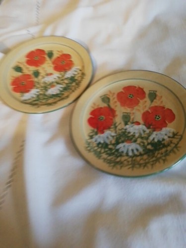 Tain pottery red poppy - pottery, pair