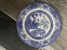 1 ENGLISH IRONSTONE EIT 9.75" 25cm BLUE WILLOW PATTERN DINNER PLATE EXL'T COND.