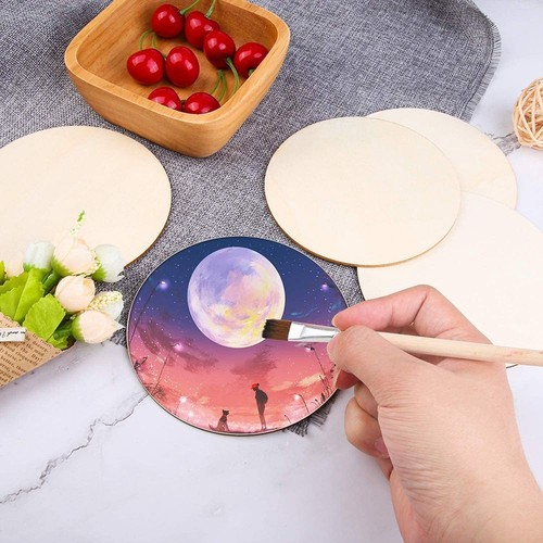 100pcs round wood circles - 5-100pcs,