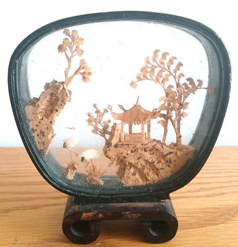 Vtg chinese diorama cork - chinese,