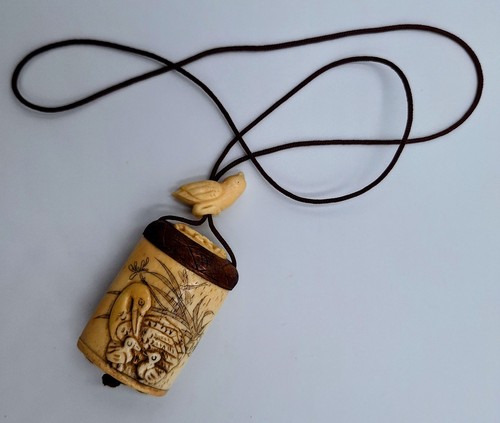 Vintage japanese carved inro - carved,