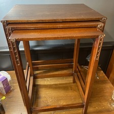 Wood Nest of 3 Tables Mahogany