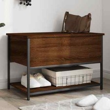 Storage Bench Brown Oak 70x42.5x47 cm Engineered Wood vidaXL