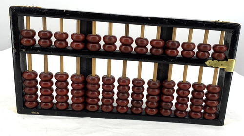 Abacus wood and brass - brass, 13