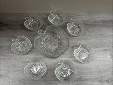 Vintage Ravenhead glass siesta Apple shaped large Bowl and 7 serving bowls 🍏