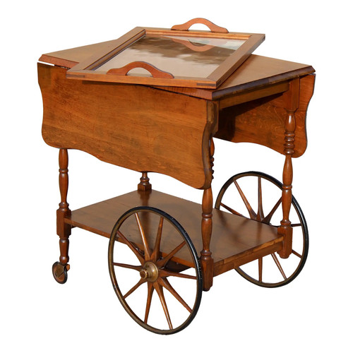 Vintage wooden bar - vintage, cart