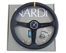 Nardi COB Style Steering wheel- 370mm- Black LEATHER - Fits Momo Sparco NRG hubs