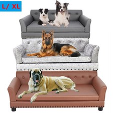 Heavy Duty Pet Sofa Extra Large Raised Dog Bed Cushioned Sofa Softly Pet Cat Bed