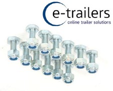 350kg / 550kg Trailer Suspension M8 Bolt Kit with washers & nylock nuts 12 pack