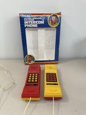 Blue Box Electronic Modern Intercom Phone Set Toys Retro Vintage Nostalgia 80S