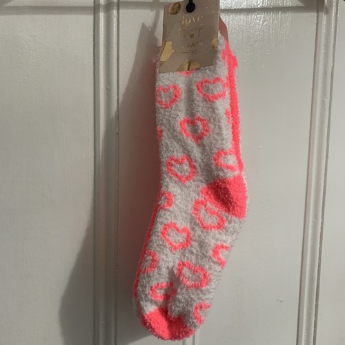 One size fluffy socks - fluffy, pink