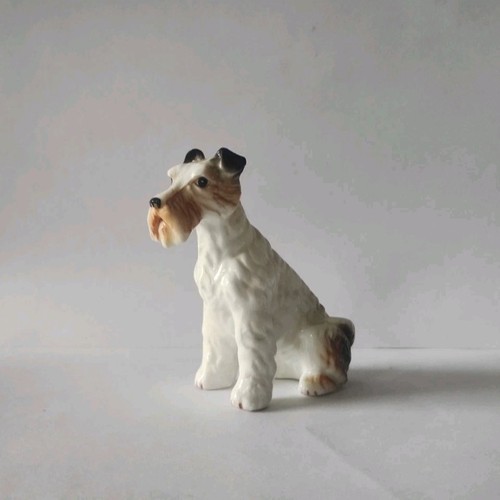 Porcelain bisque airedale fox - bisque,