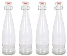 4X 1L Glass Swing Flip Top Lid