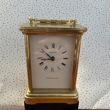 Tiffany & Co. Brass Quartz Mantel Desk  Carriage Clock not working 