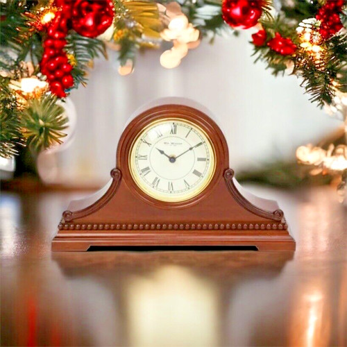 Mantel clock wooden napoleon - mantel,