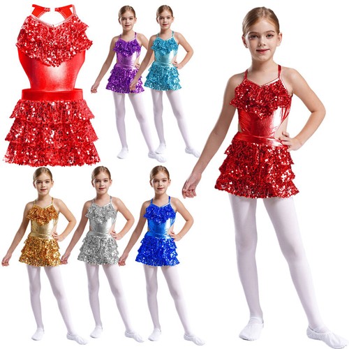 Girls sequins ruffle latin - uk,