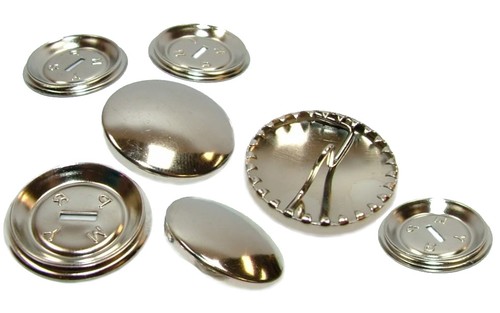 Round metal self - self, buttons
