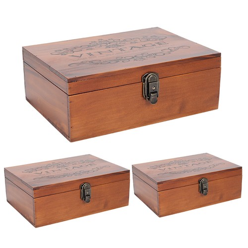 Square wooden storage box - square,