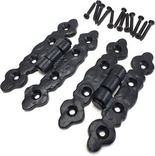 2x Black Fleur De Lys Hinges