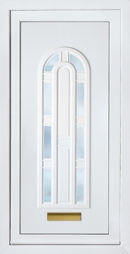 White full height upvc door - white,