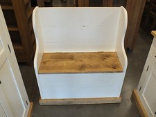 3' PAINTED SHABBY MONKS BENCH SEAT SETTLE PEW STORAGE DISTRESSED SAWN BESPOKE
