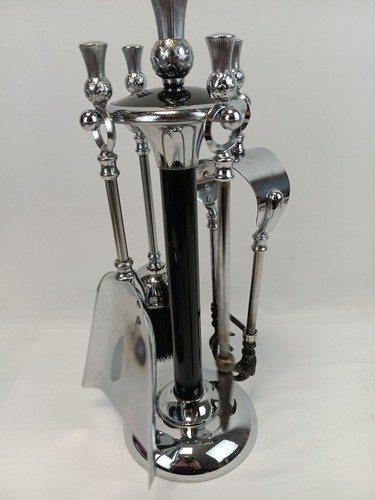Chrome fireplace companion - fireplace, set
