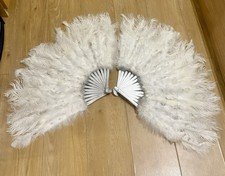 Pair Of White ostrich feather