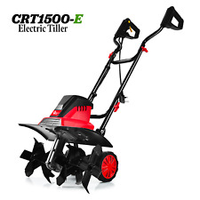 Crytec 1500W Tiller Electric 10M Cable Garden Soil Cultivator Rotavator 6 Blades