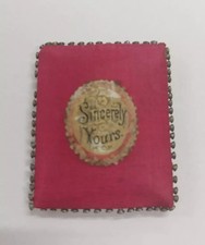 Vintage Red Silk Pin Wheel Pin Cushion Sincerely Yours Motif