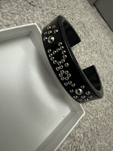 Dior black studded cuff bangle - cuff,