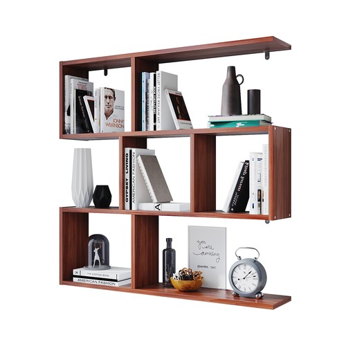 Wall shelving storage - shelving, walnut