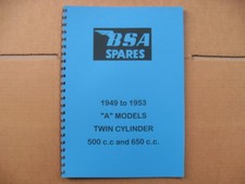 BSA A10 A7 PARTS BOOK FOR 1949