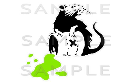 Banksy toxic rat car sticker - toxic, rat,car