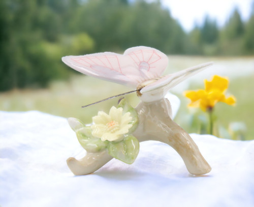 Ceramic pink butterfly with - ceramic,