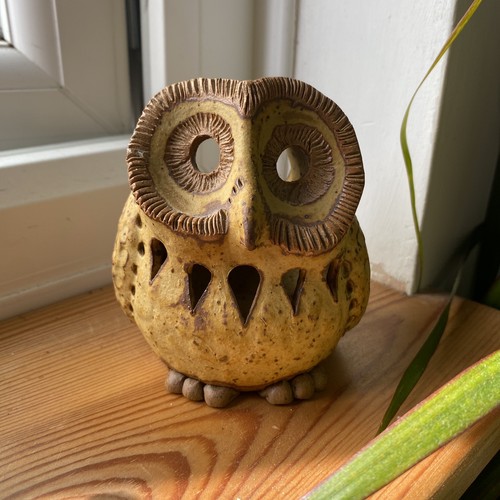 Vintage studio pottery owl - pottery,