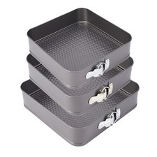 CAKE TIN 3 SIZE SQUARE NON